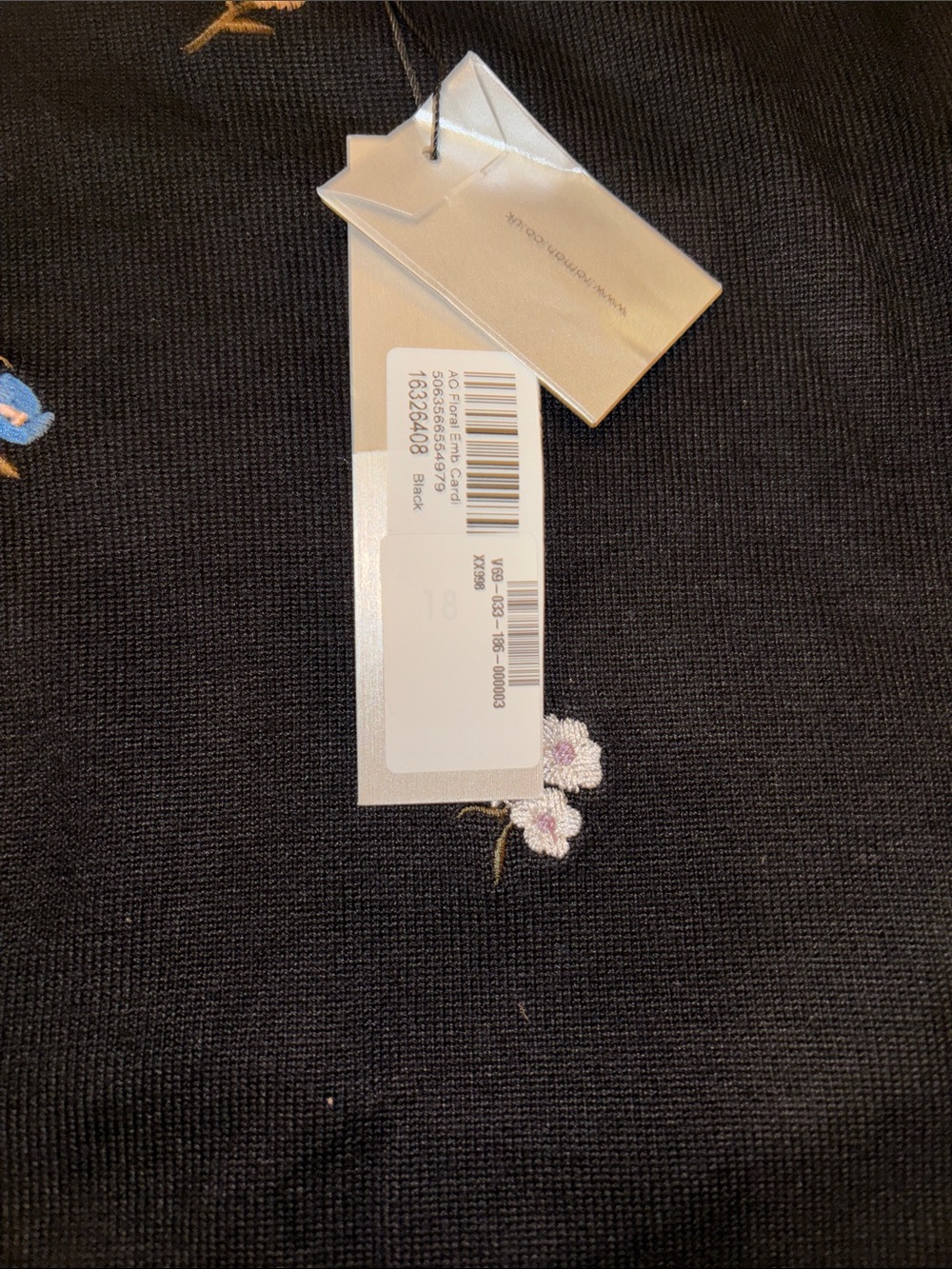 Roman Black Floral Embroidered Knit Cardigan - Picture 7 of 9